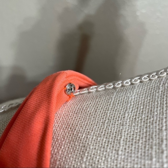 T Tahari Sleeveless Twist Front V Neck MIDI Dress Bright Salmon - Picture 11 of 13